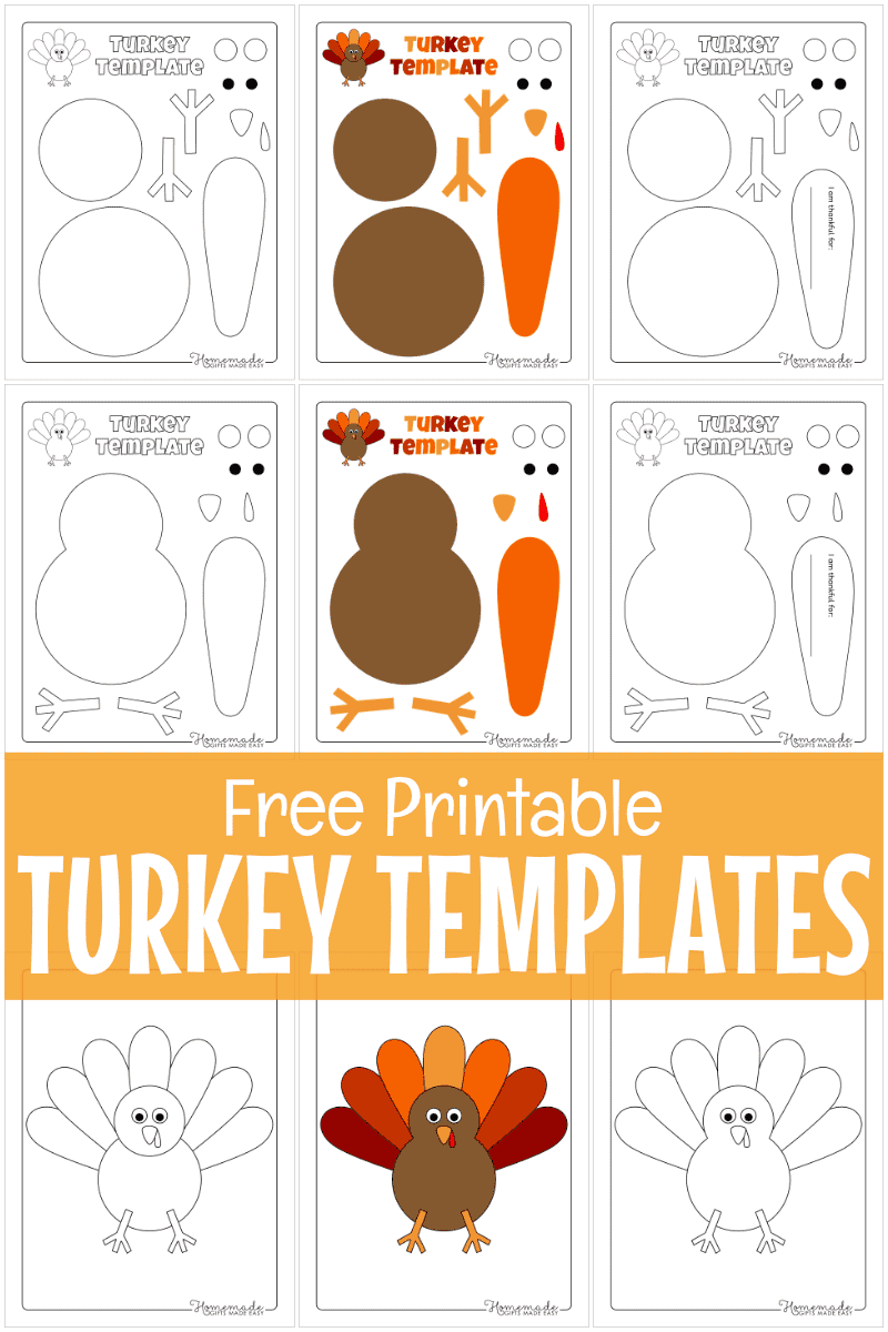printable turkey body template