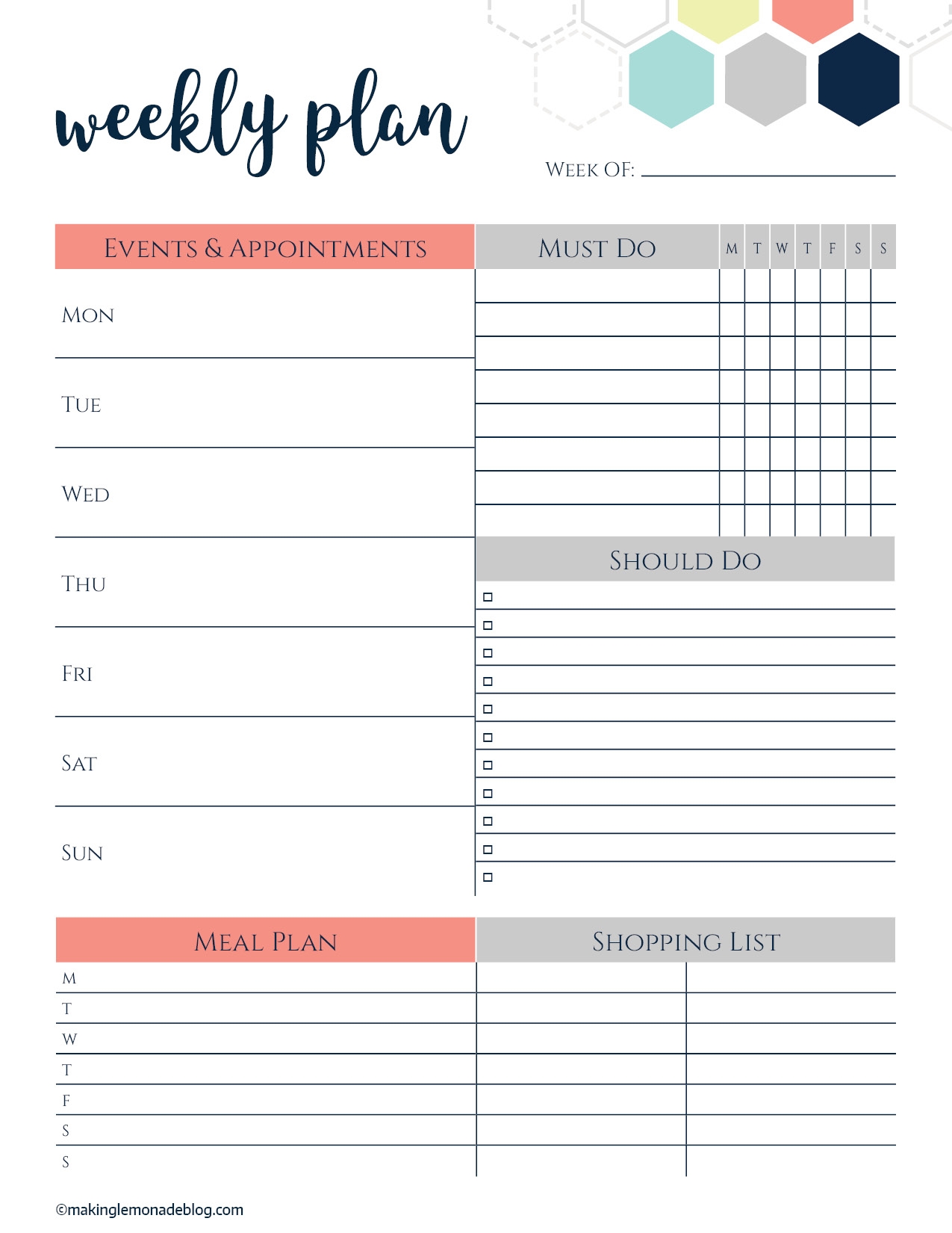 printable weekly planner pdf