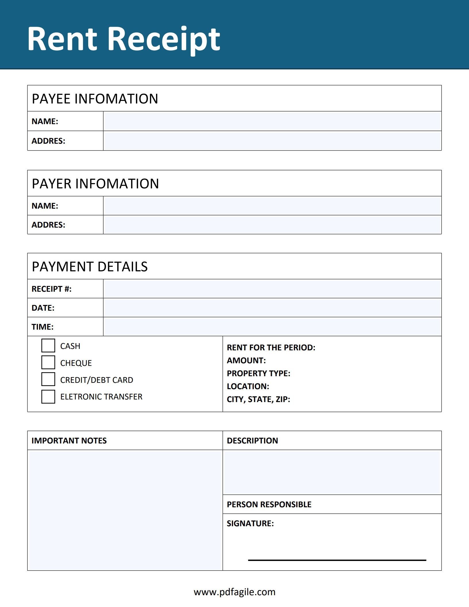 Free Rent Receipt Template PDF Agile Free Rent Receipt Template PDF Agile