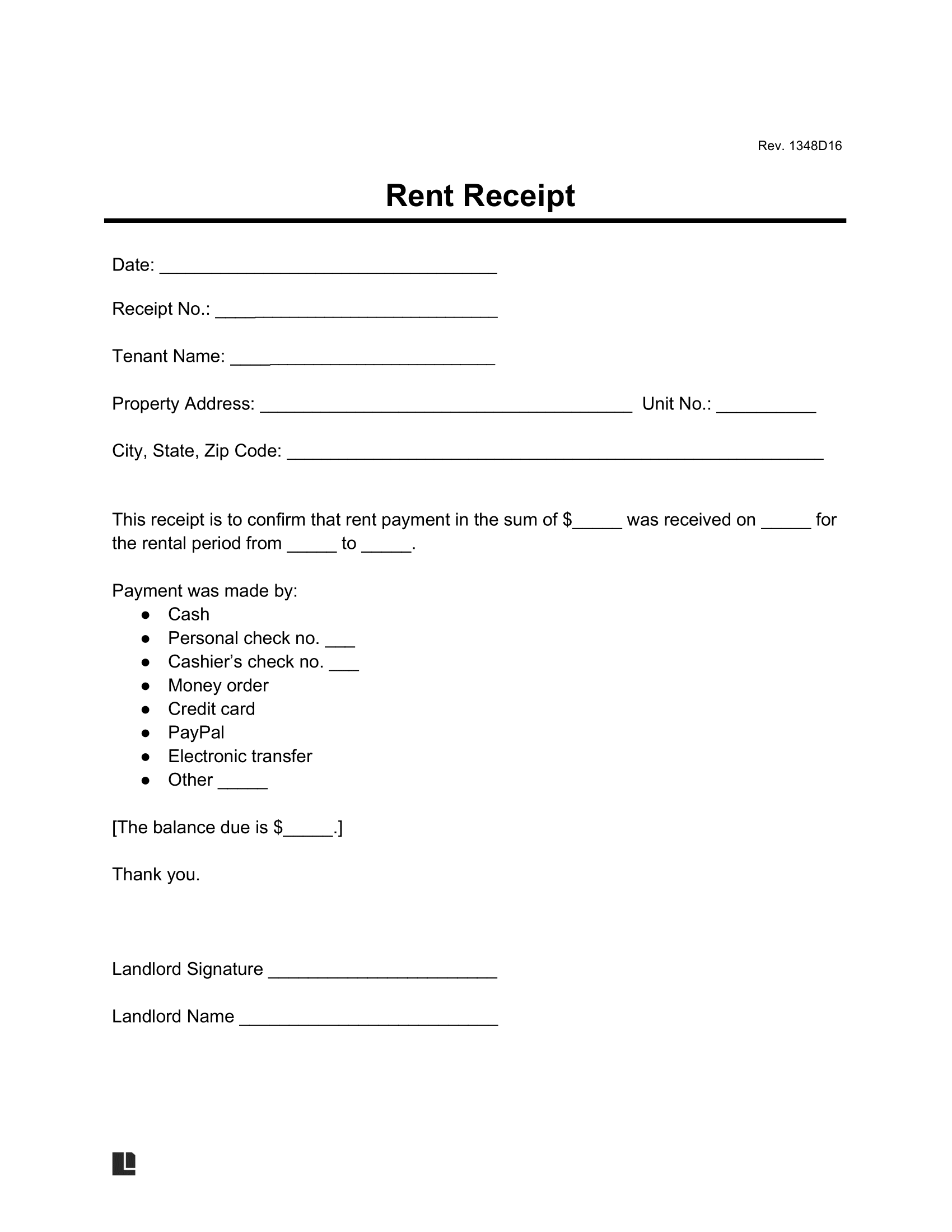 Free Rent Receipt Template PDF Word Free Rent Receipt Template PDF Word