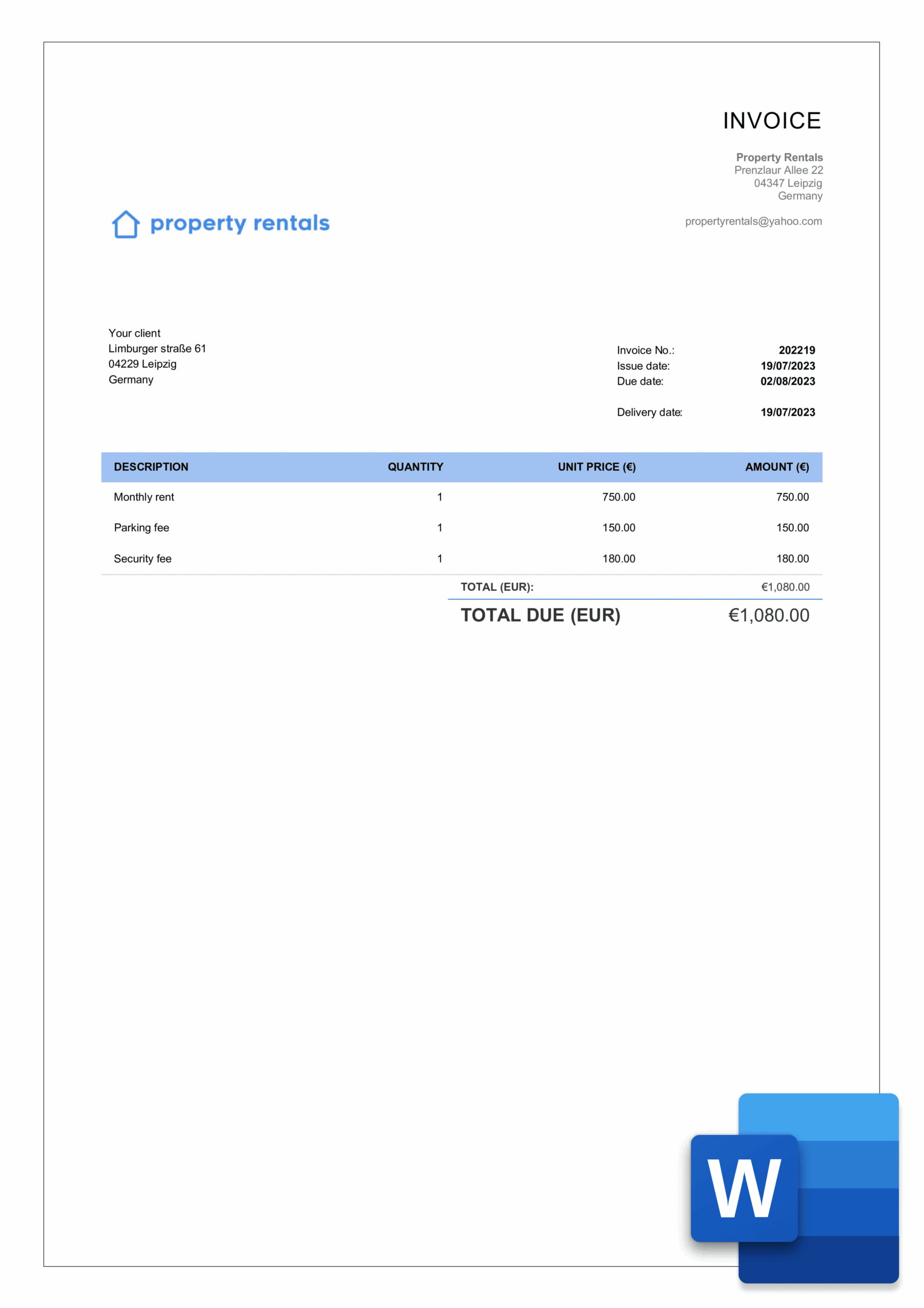 Free Rental Invoice Templates In Word Billdu Free Rental Invoice Templates In Word Billdu