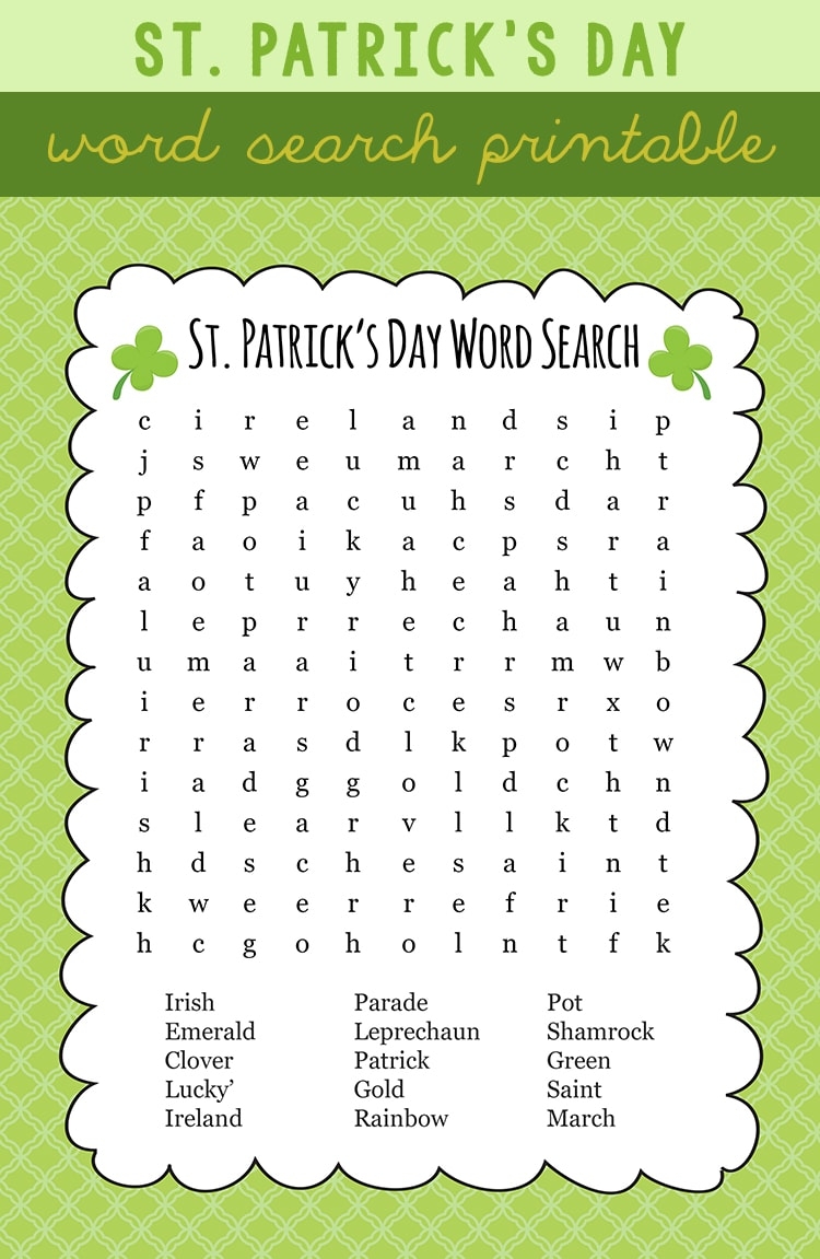 FREE St Patrick s Day Word Search Let s DIY It All With Kritsyn Merkley FREE St Patrick s Day Word Search Let s DIY It All With Kritsyn Merkley