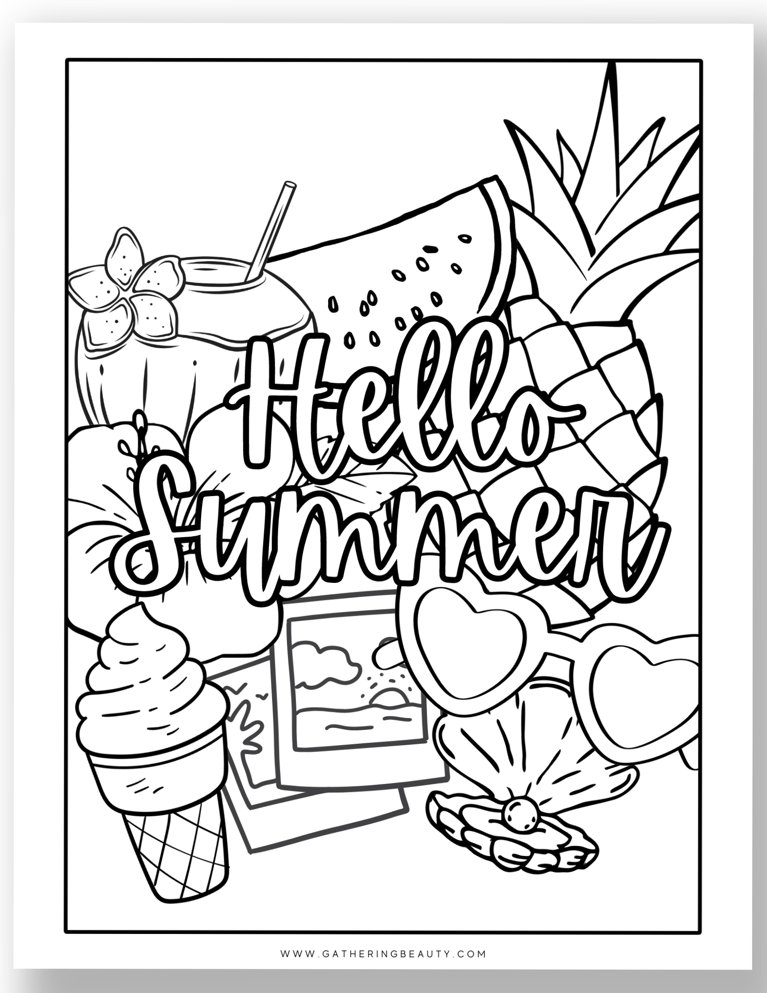 summer coloring pages free printable
