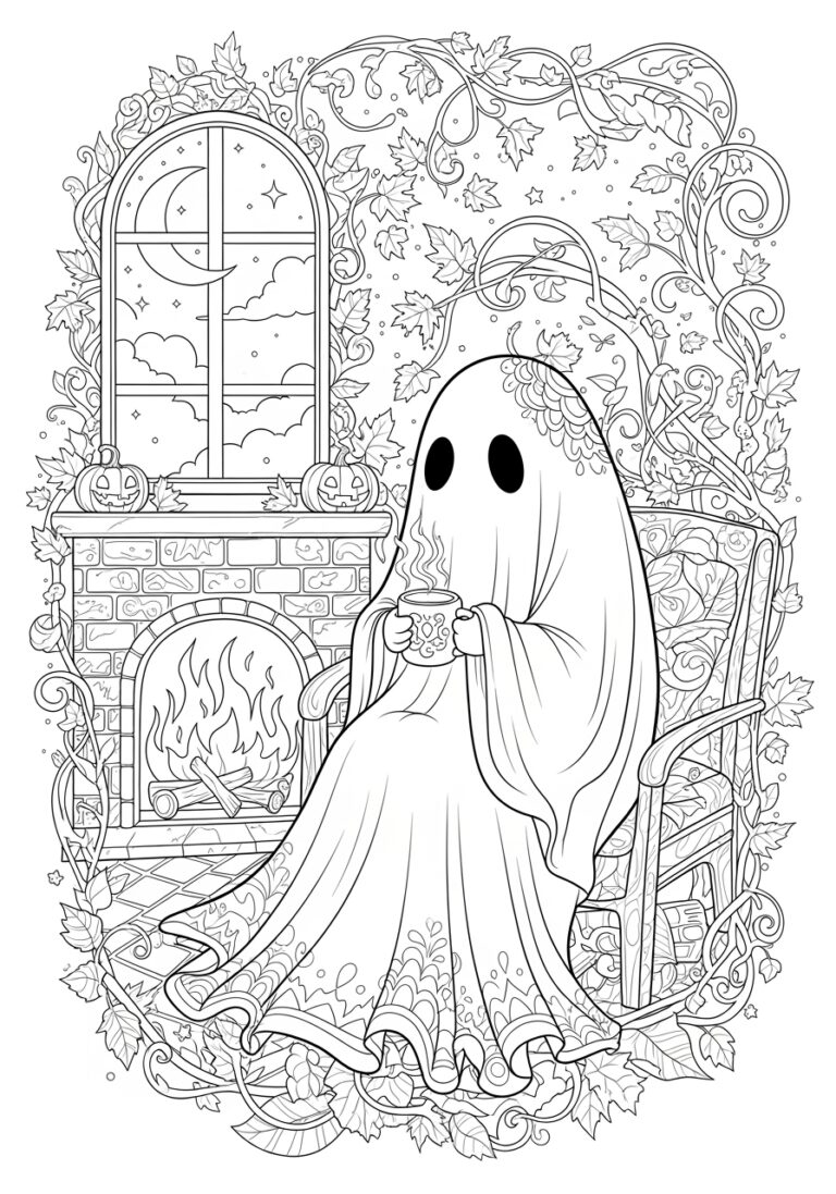 Ghost Coloring Pages For Adults Printable Relaxing Ghost Coloring Pages For Adults Printable Relaxing
