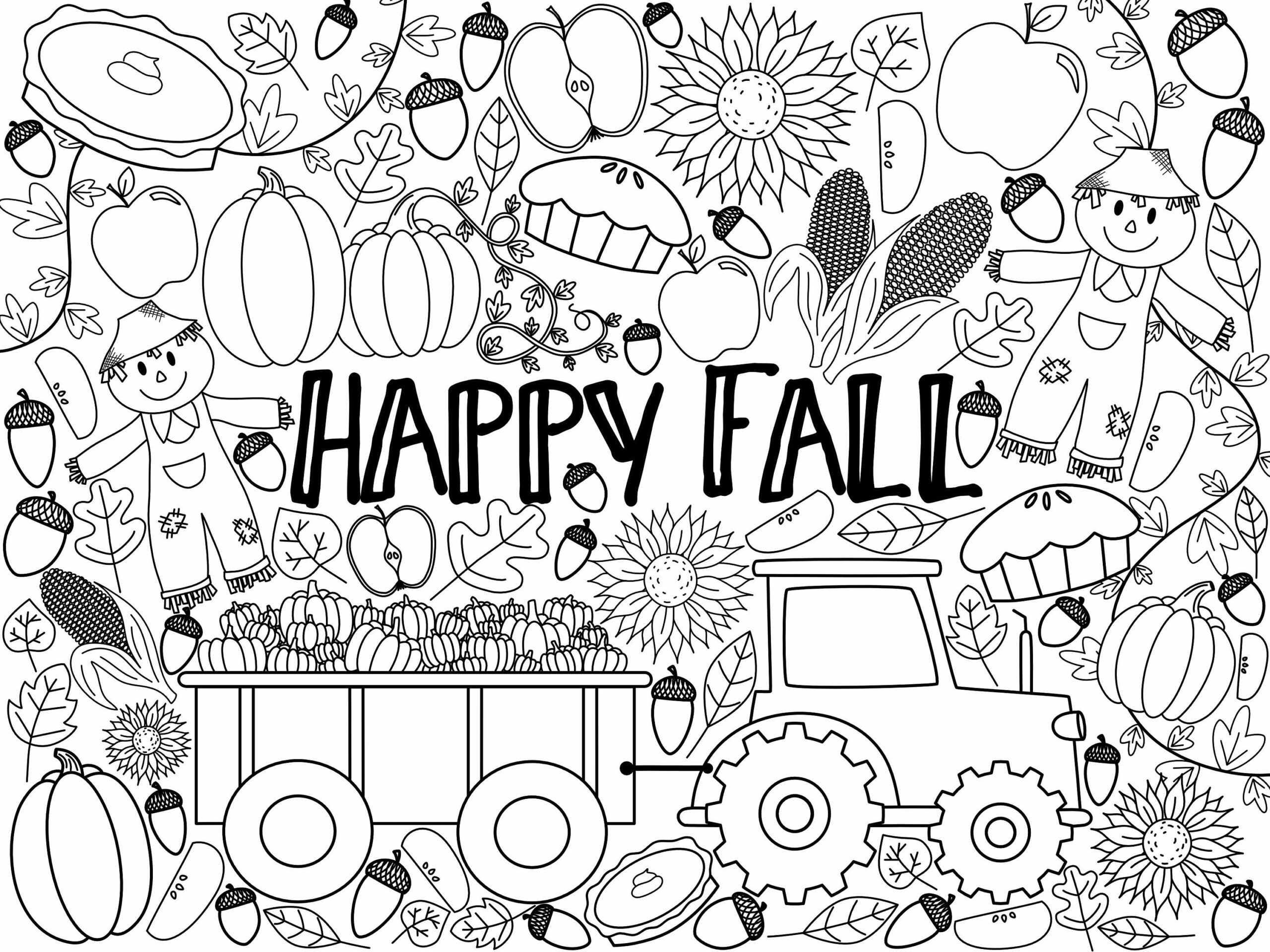 free fall printables coloring pages