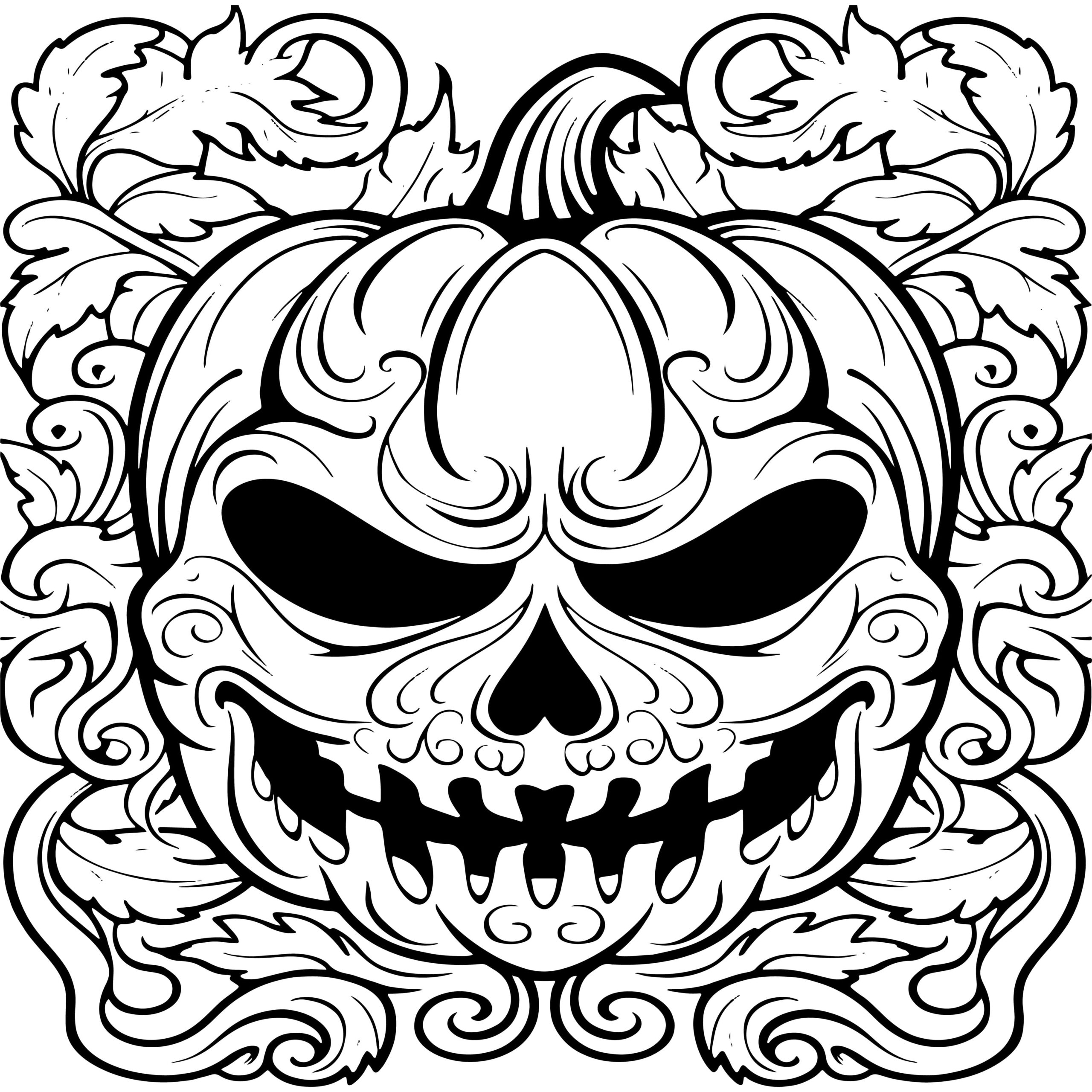 scary pumpkin coloring pages