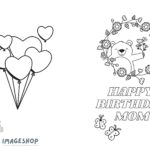 Happy Birthday Mom Coloring Card Printable Gift digital Download Etsy