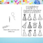 Happy Birthday Printable Foldable Kid Birthday Card To Color For Anyone Etsy