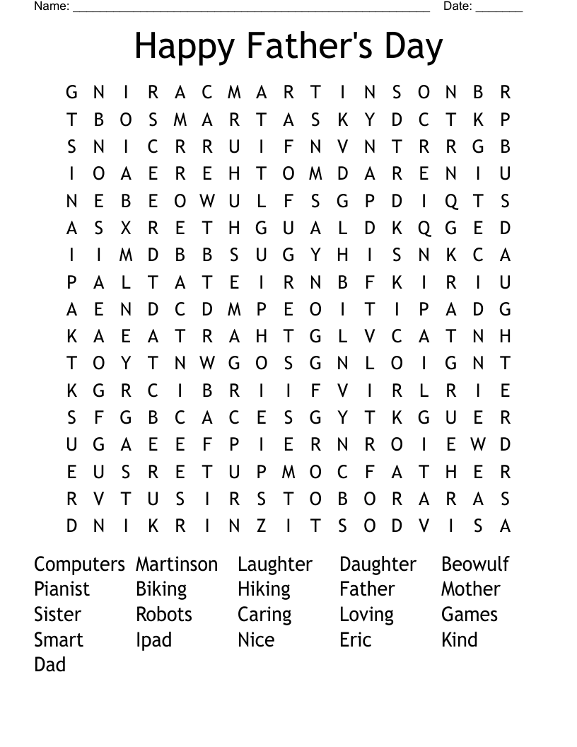 Happy Father s Day Word Search WordMint