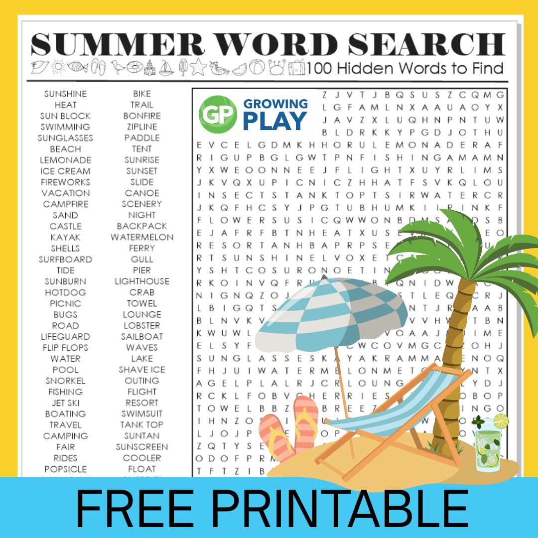 summer word search hard