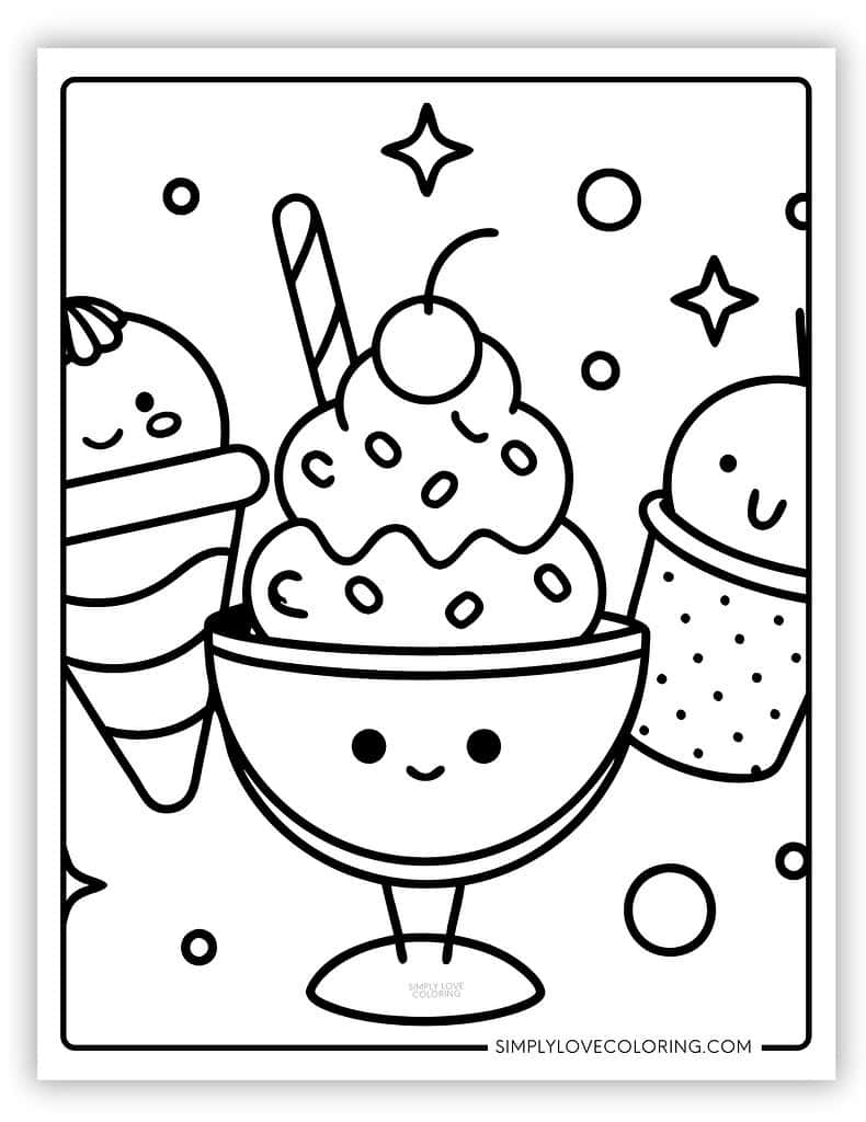 Ice Cream Coloring Pages Free PDF Printables Simply Love Coloring