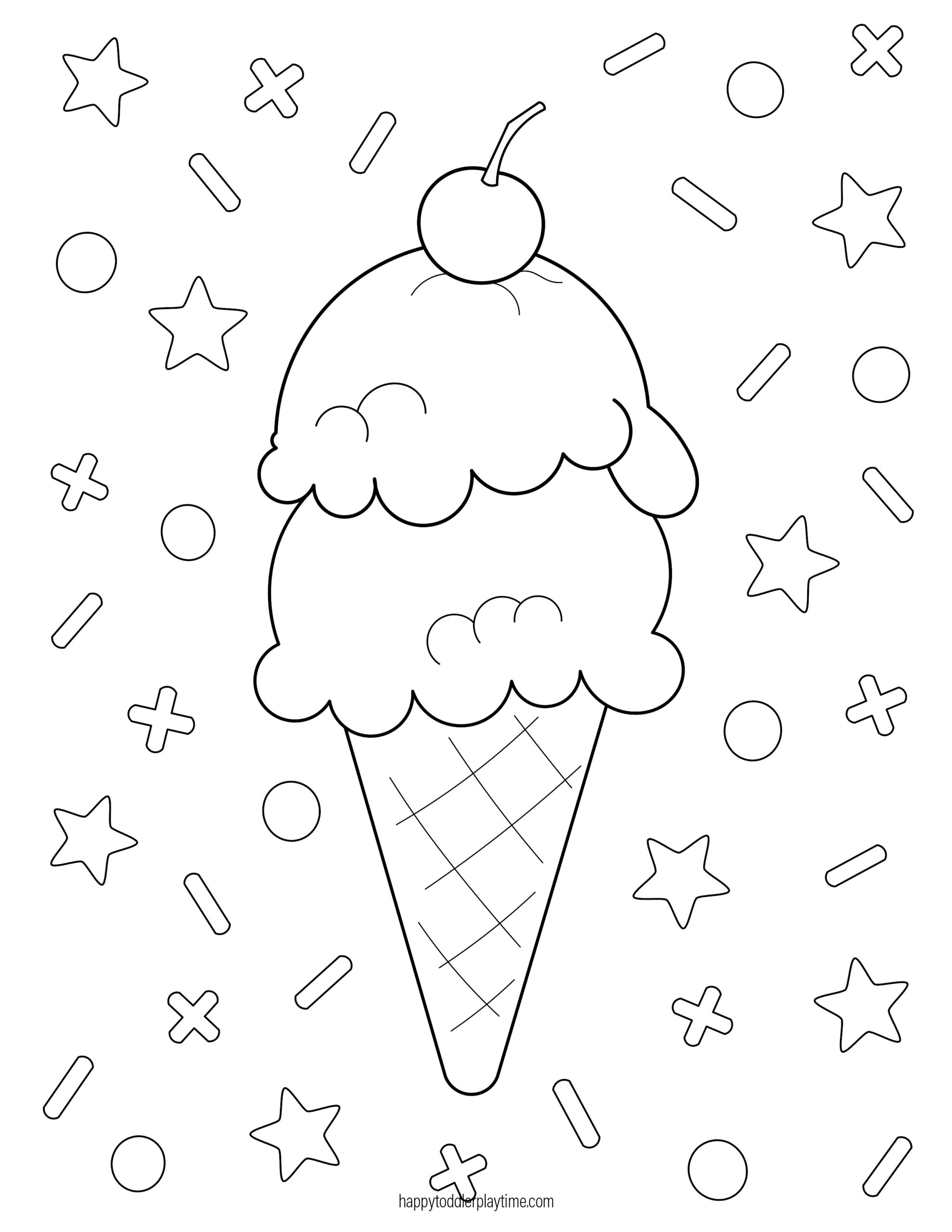 Ice Cream Colouring Pages For Kids Happy Toddler Playtime