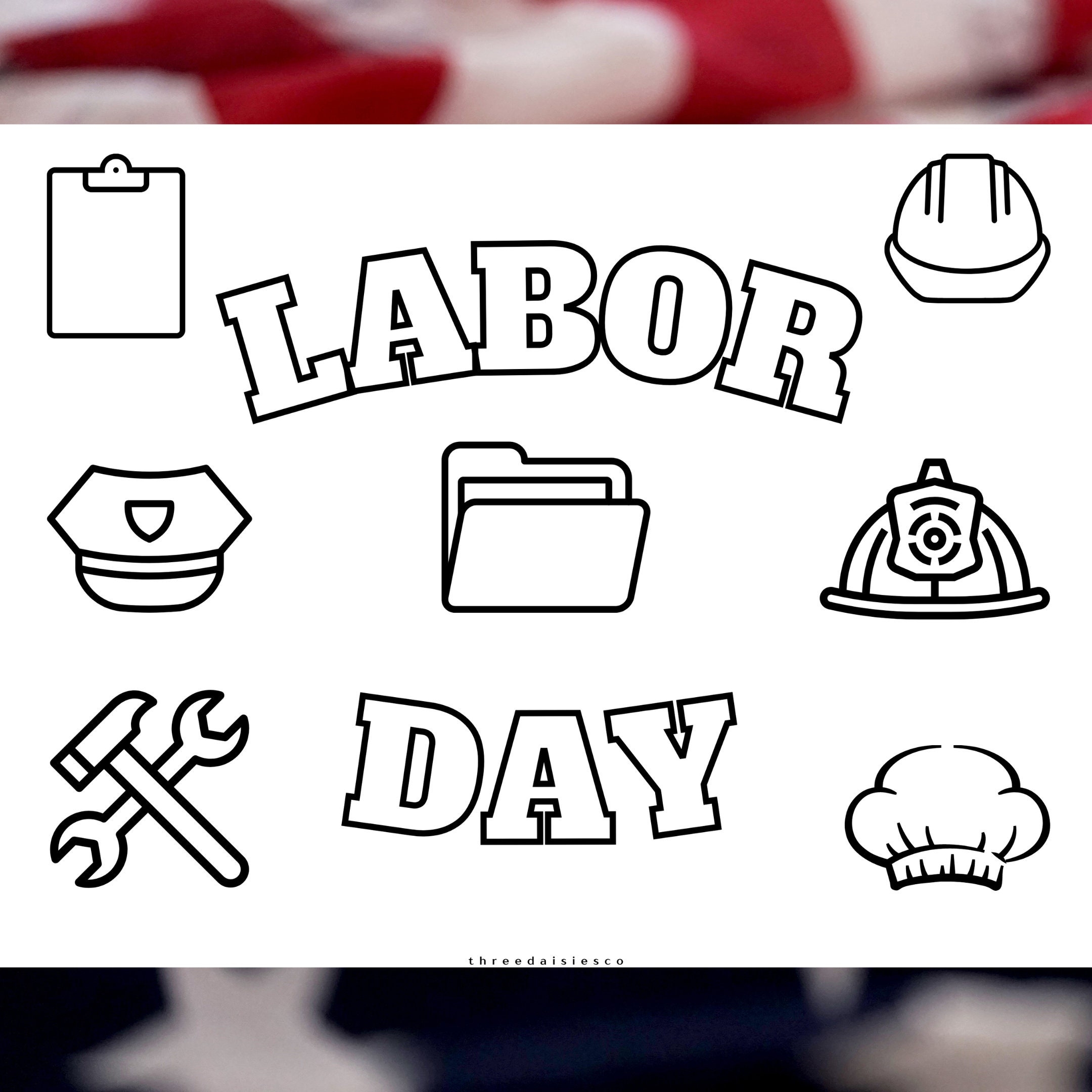 Labor Day Coloring Page Printable Etsy Labor Day Coloring Page Printable Etsy