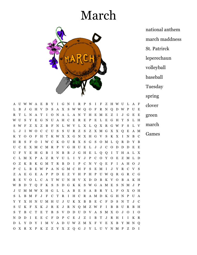 march word search puzzles