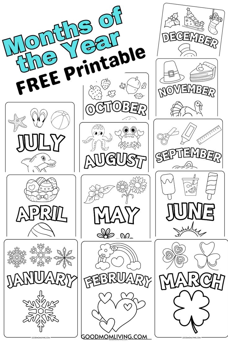 month of the year printable free month of the year printable free