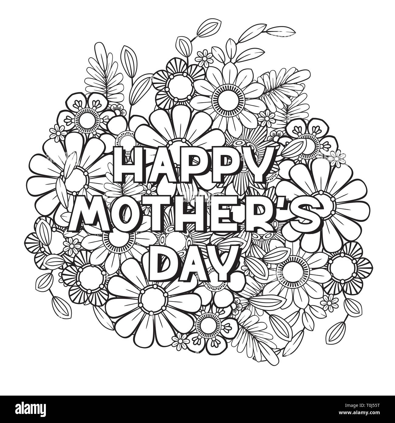 Mothers Day Coloring Page Hi res Stock Photography And Images Alamy