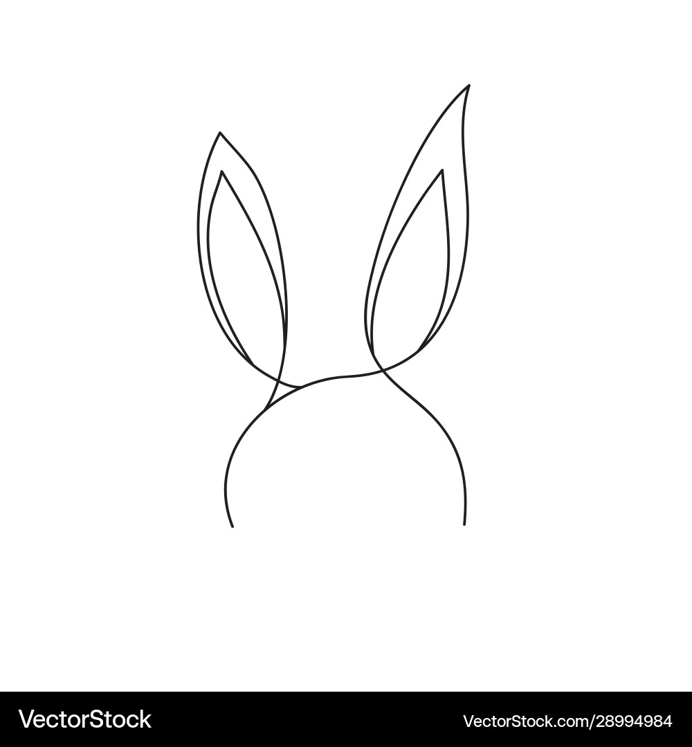 Outline Bunny Ears On White Royalty Free Vector Image