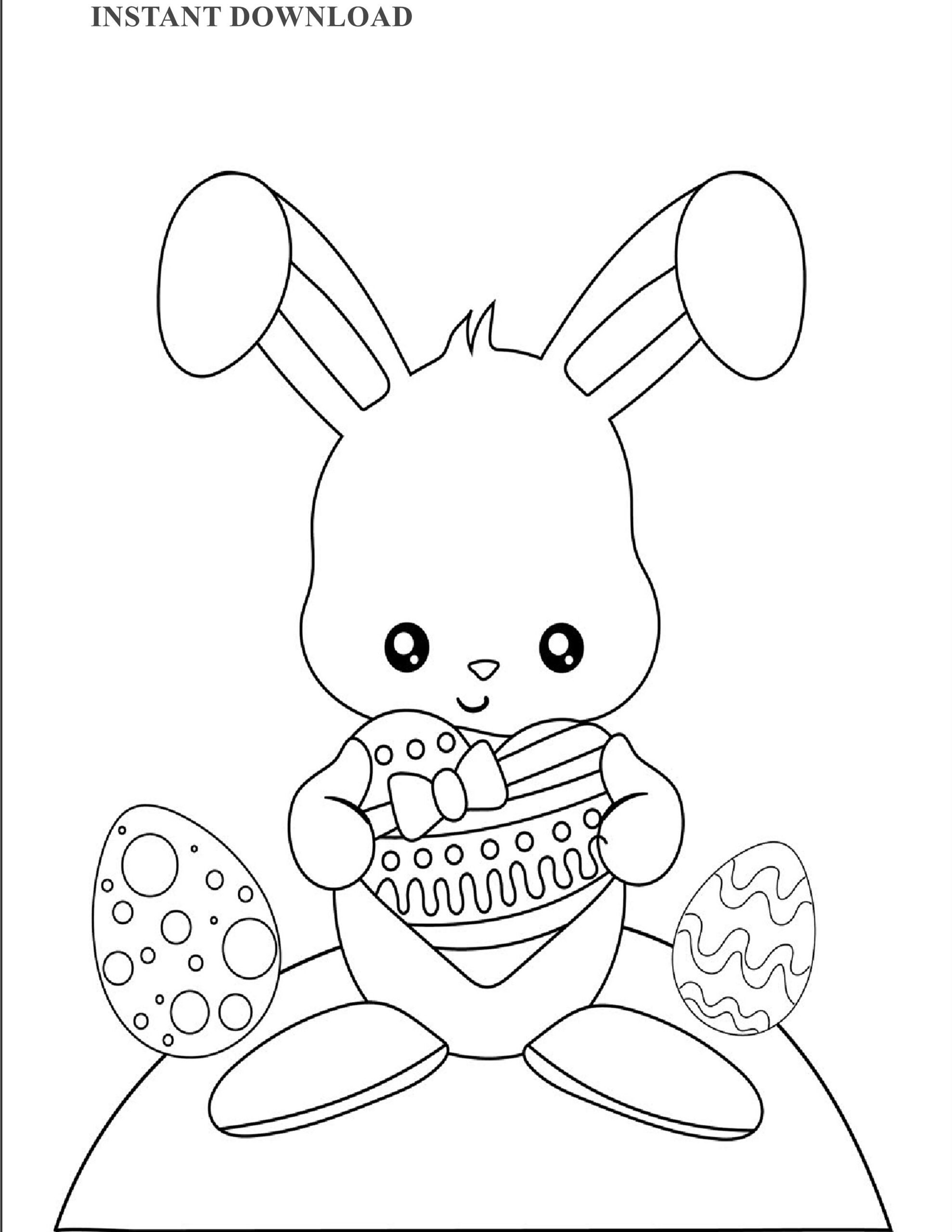 Printable Easter Bunny Eggs Coloring Page Instant Download Digital File 8 X 10 Printable Easter Coloring Sheet Kids Coloring Download Etsy Denmark