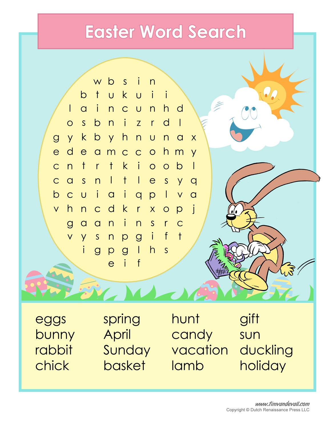easter word searches to print