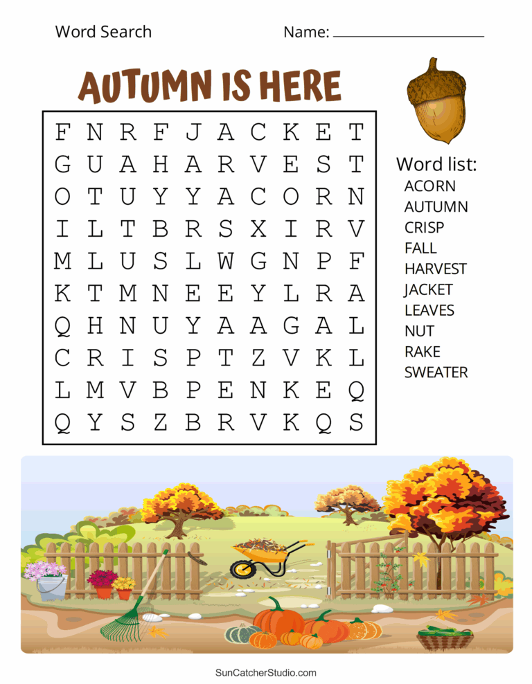 Printable Fall Word Search Puzzles Autumn Word Search Free Printables Monograms Design Tools Patterns DIY Projects