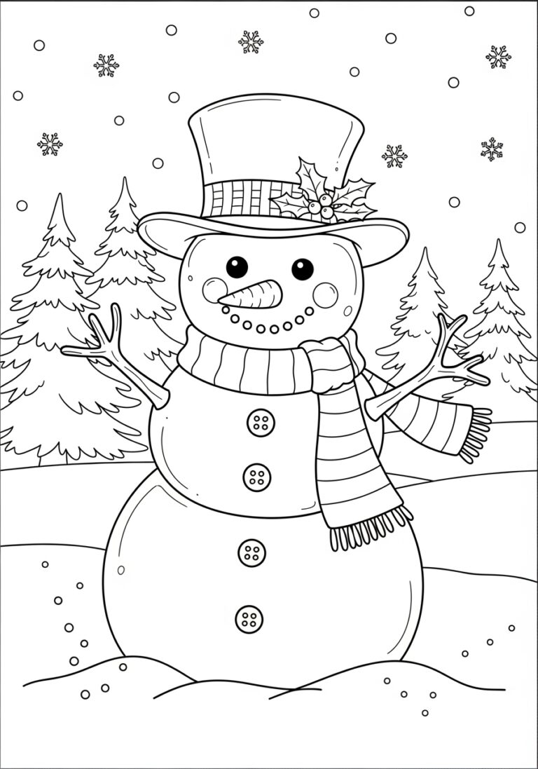Printable Snowman Image Coloring Page Free Download Printable Snowman Image Coloring Page Free Download