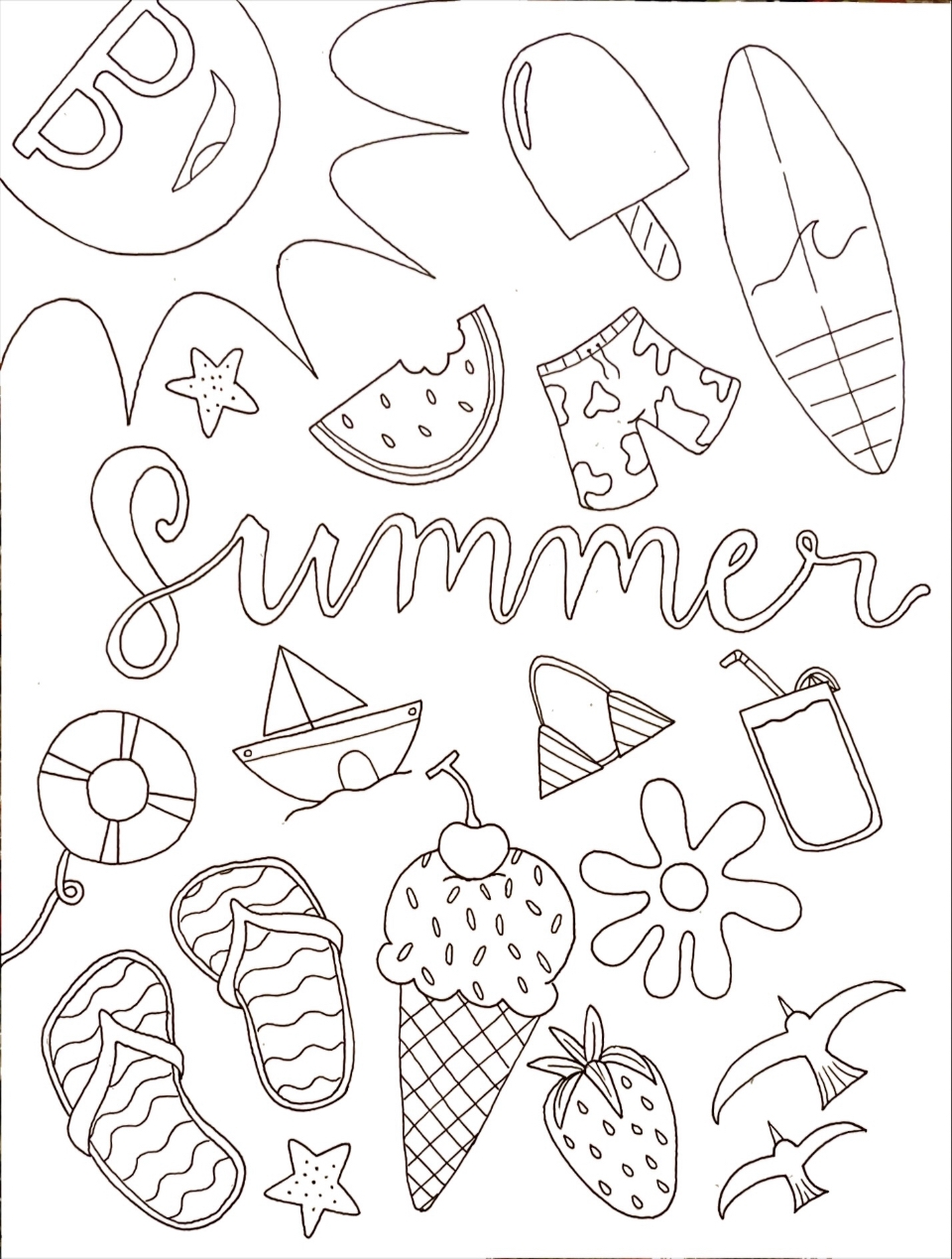 free printable simple summer coloring pages free printable simple summer coloring pages
