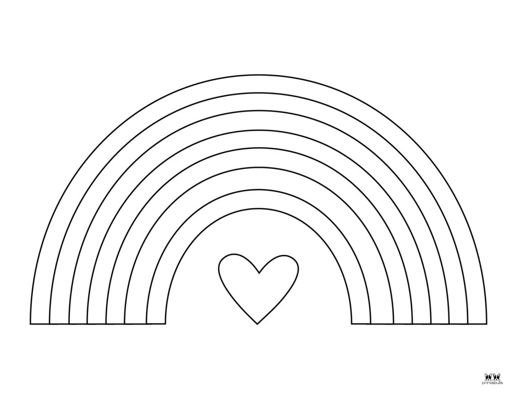 coloring page of a rainbow