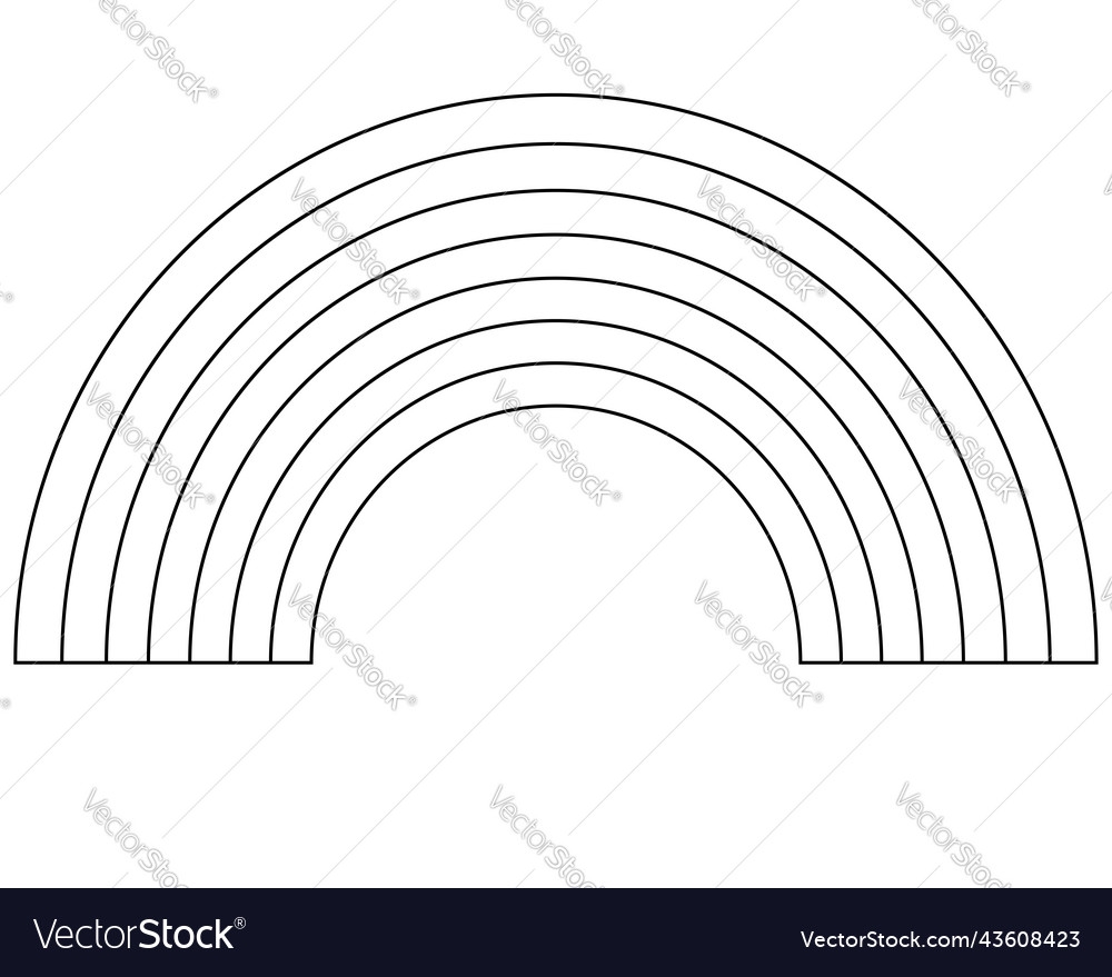 outline of a rainbow outline of a rainbow