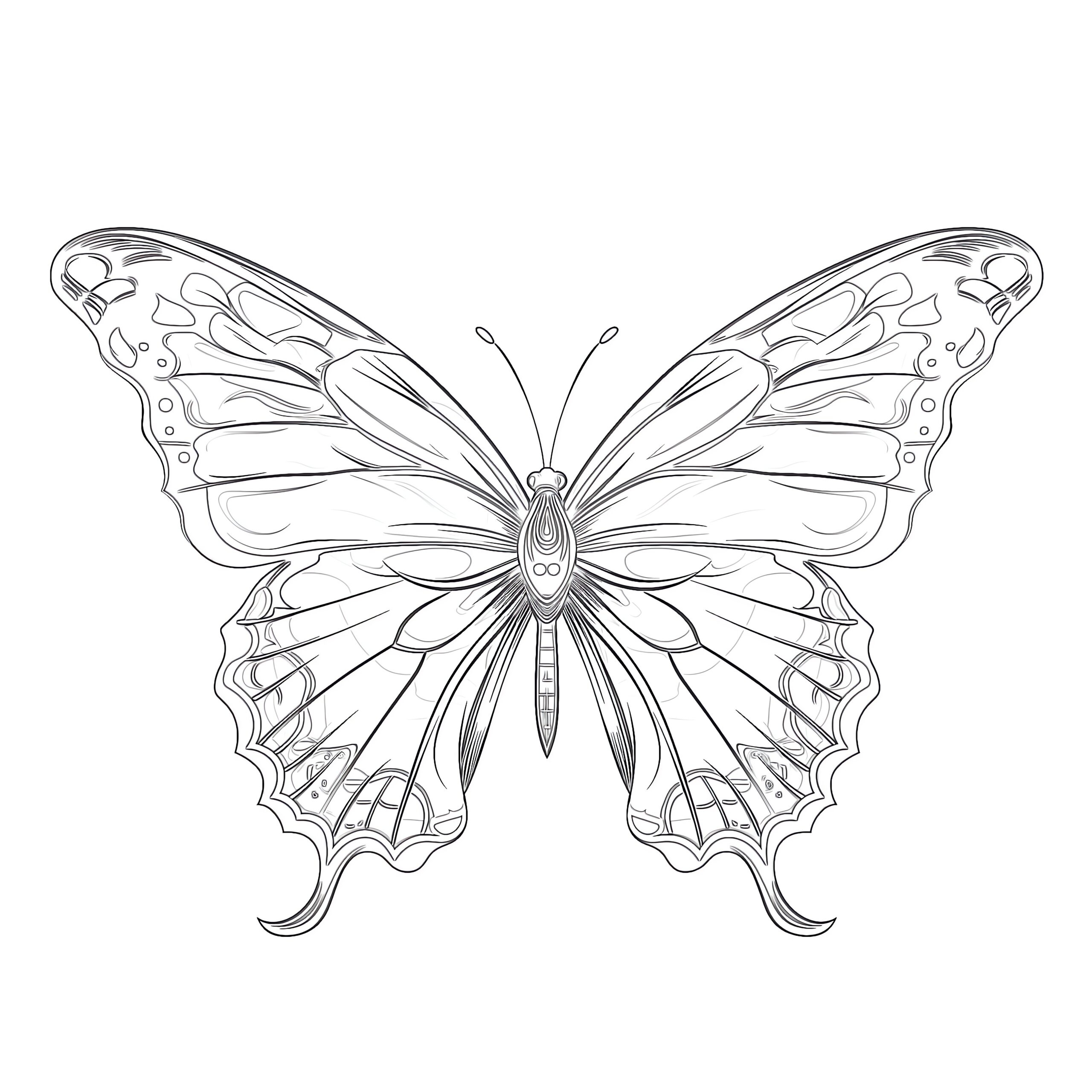 Realistic Butterfly Coloring Page Coloring Pages Mimi Panda