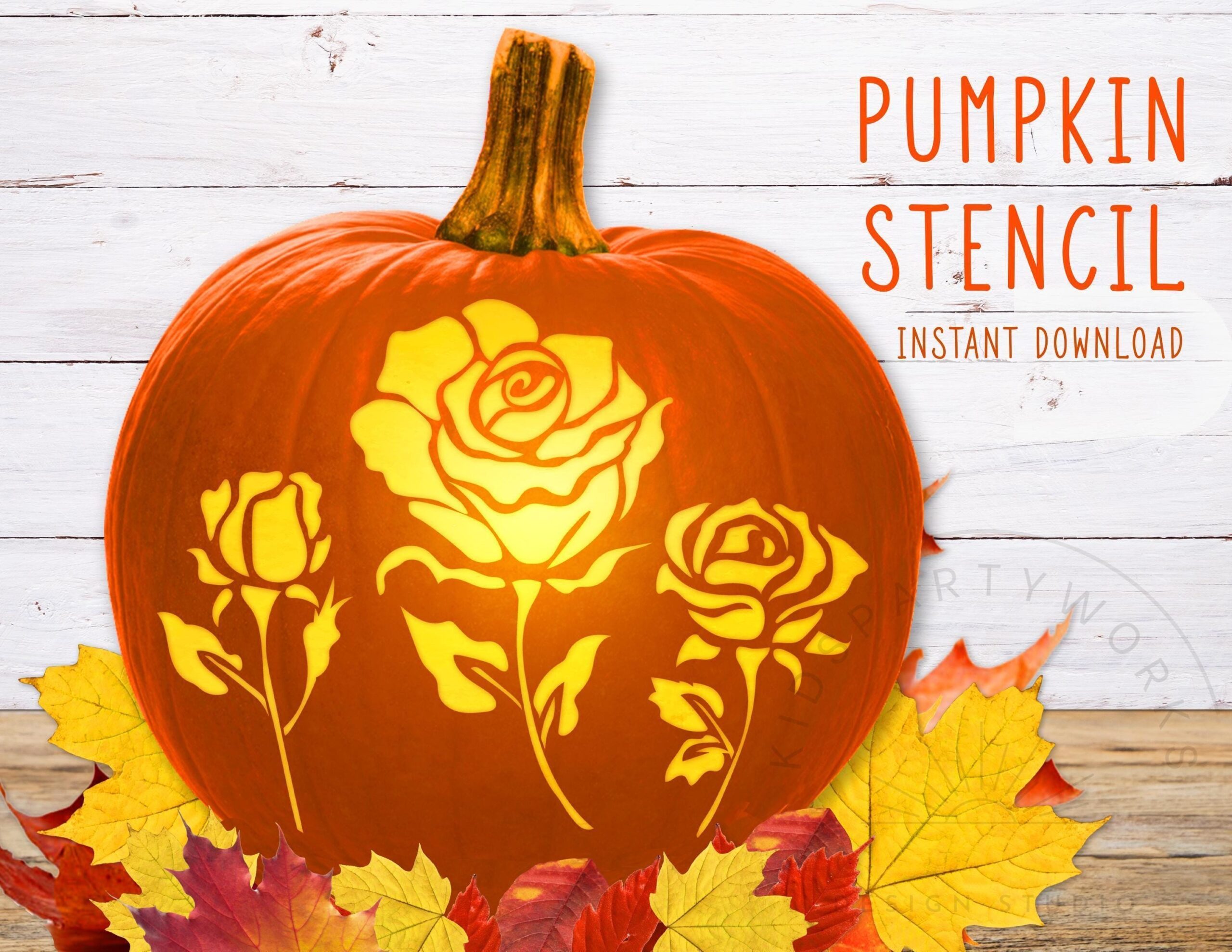 Rose Pumpkin Stencil Flower Stencil Roses Stencil Roses Pumpkin Carving Stencil Printable Stencils Halloween Pumpkin Template Digital Etsy