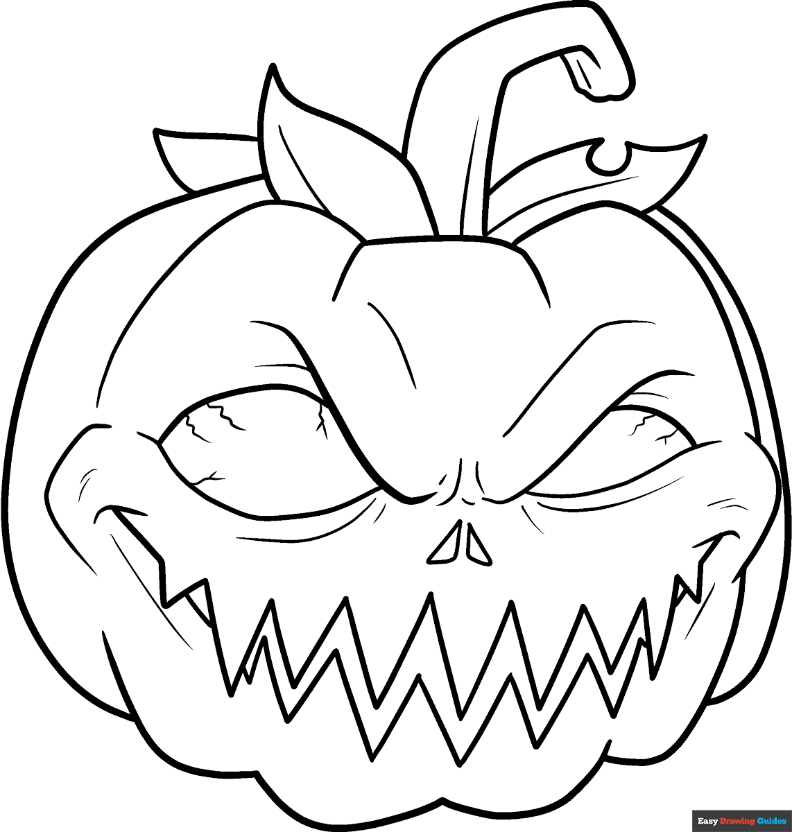 Scary Pumpkin Coloring Page Easy Drawing Guides Scary Pumpkin Coloring Page Easy Drawing Guides
