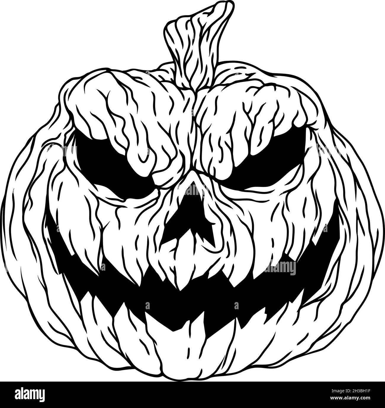 Scary Pumpkin Coloring Sheet Cut Out Stock Images Pictures Alamy