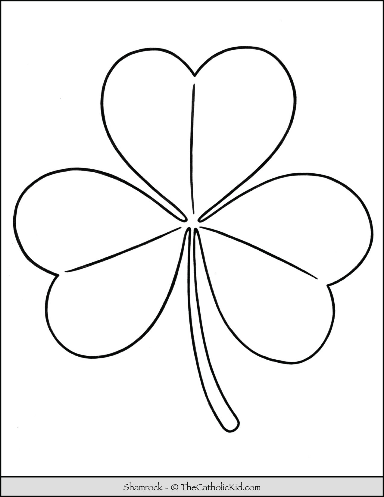 Shamrock Coloring Page TheCatholicKid