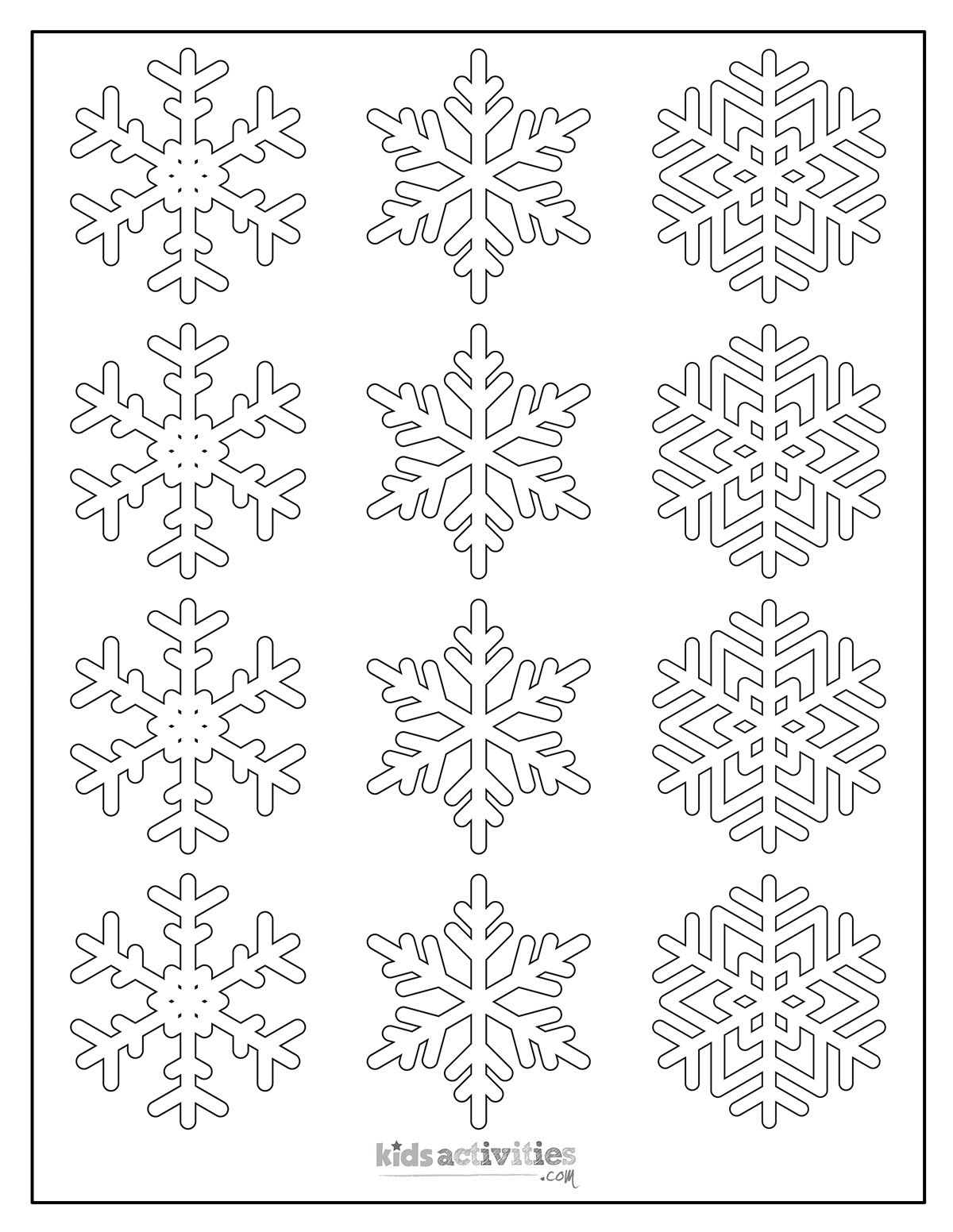 snowflake template to print