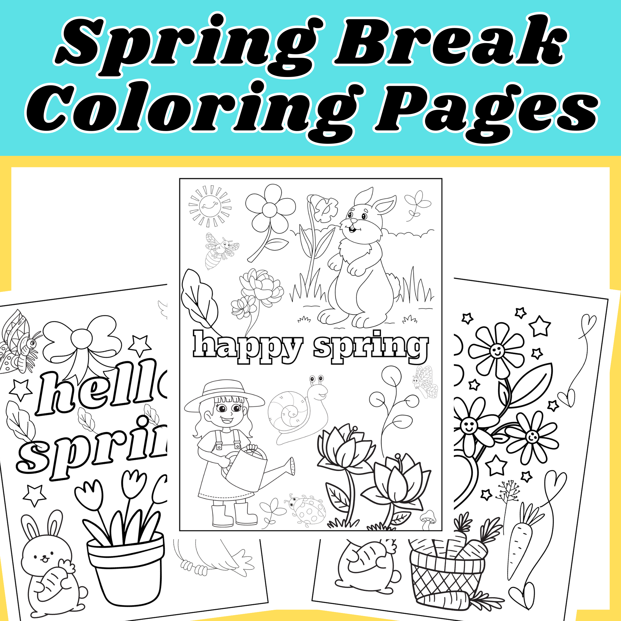 spring break coloring sheets
