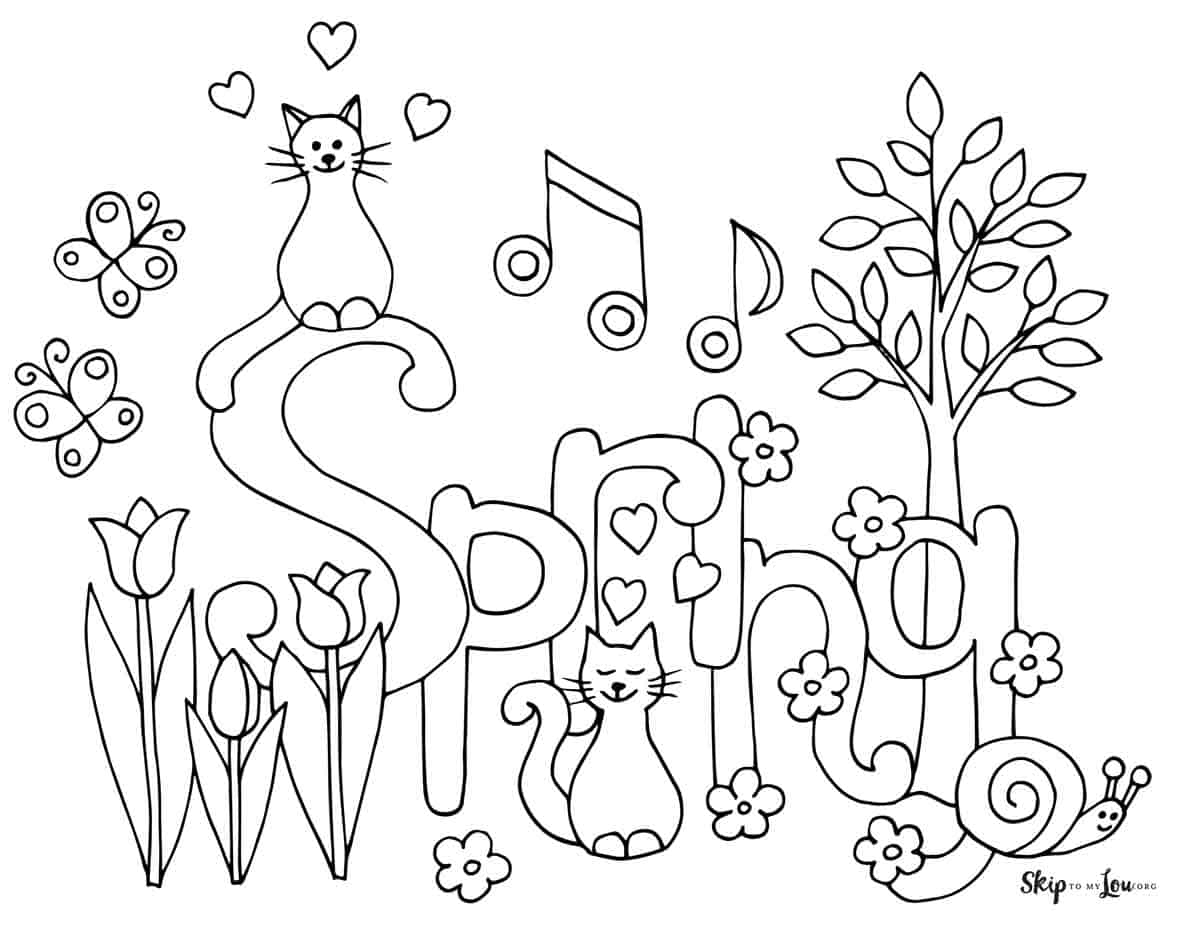 free printable spring pictures to color