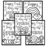 Spring Is Here First Day Of Spring Coloring Pages Activity For March April May Etsy