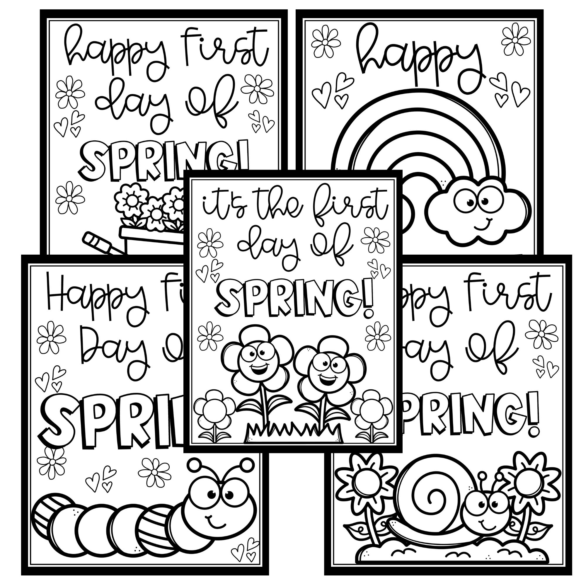 Spring Is Here First Day Of Spring Coloring Pages Activity For March April May Etsy Spring Is Here First Day Of Spring Coloring Pages Activity For March April May Etsy