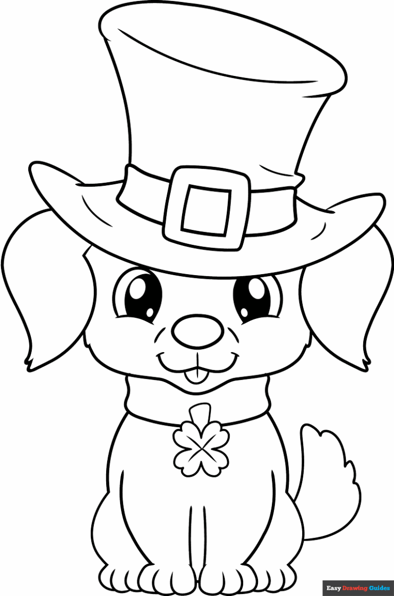 St Patrick s Day Puppy Coloring Page Easy Drawing Guides
