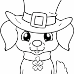St Patrick s Day Puppy Coloring Page Easy Drawing Guides