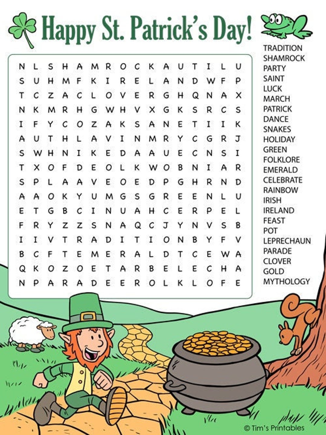 st. patricks day word search st. patricks day word search