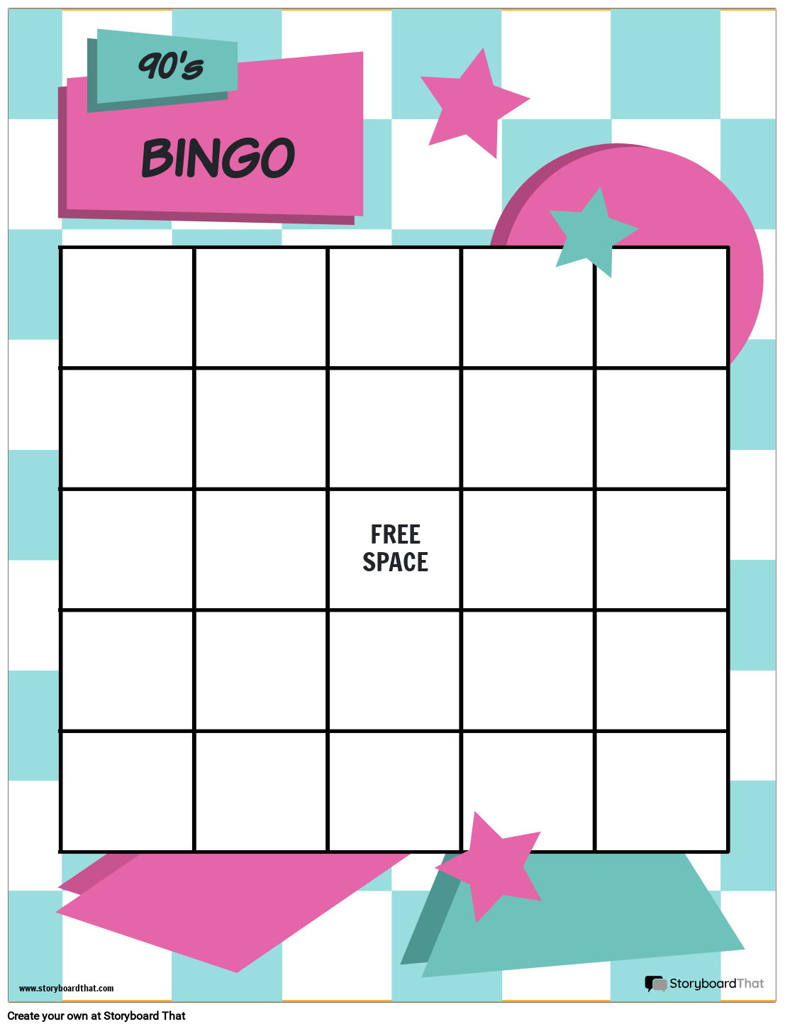 blank cute bingo template