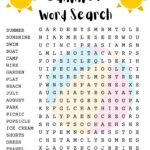 Summer Word Search Puzzle With Answer Sheet Seasonal Games Seasonal Puzzles Family Activities Children s Puzzles Etsy