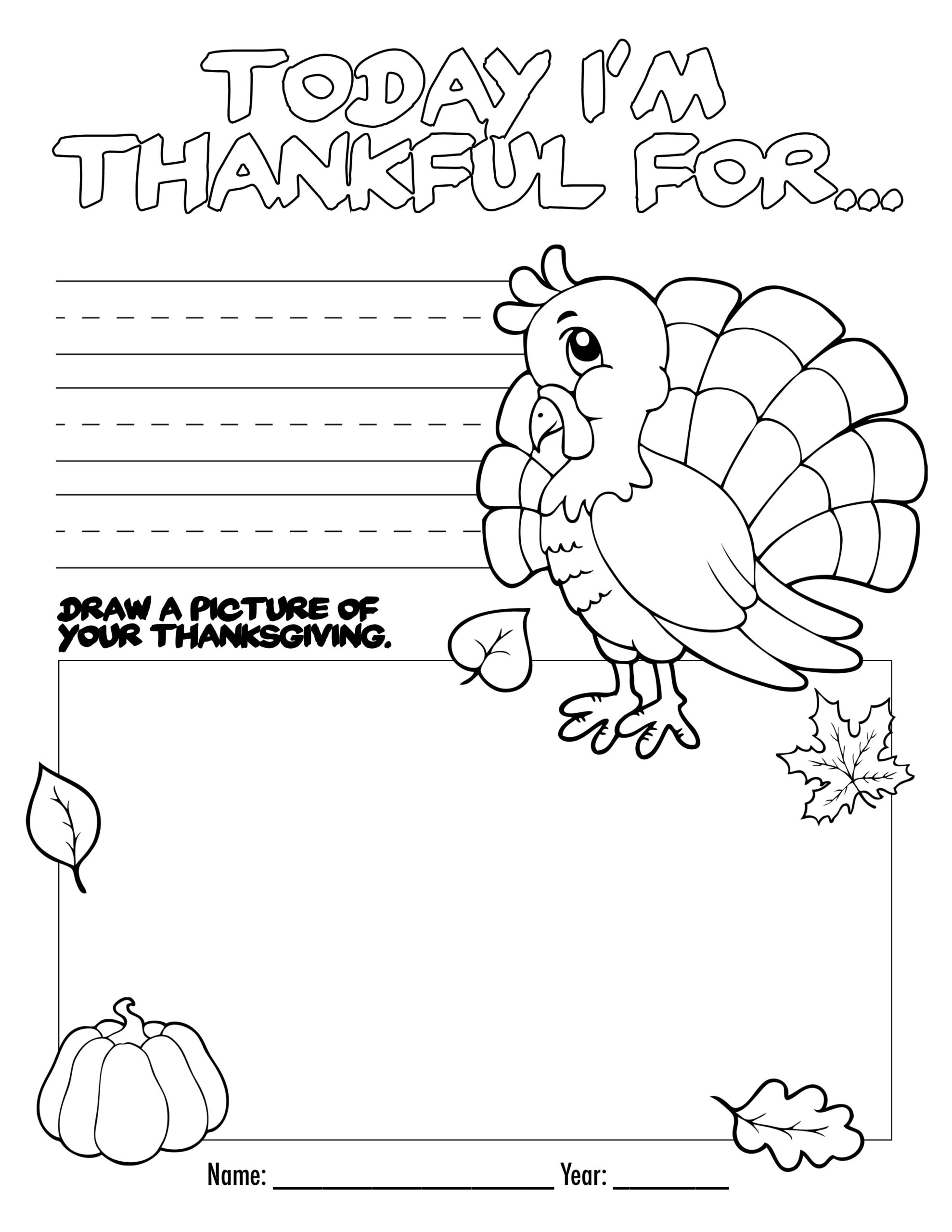 free thanksgiving color pages