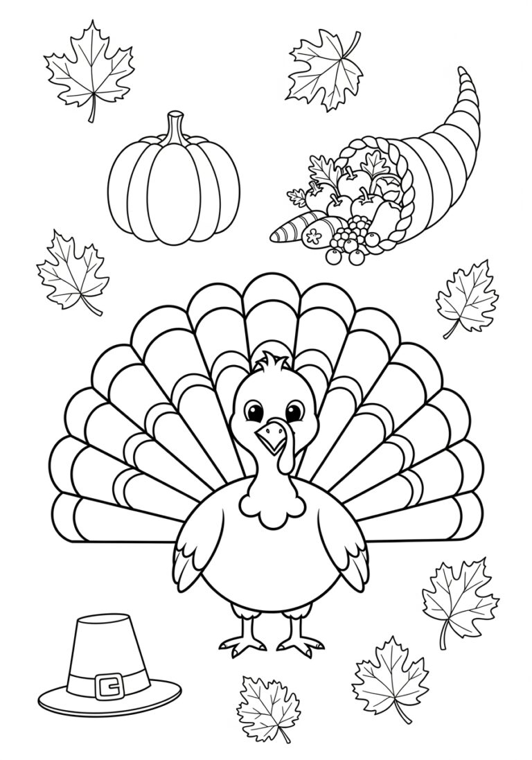 thanksgiving coloring pages easy