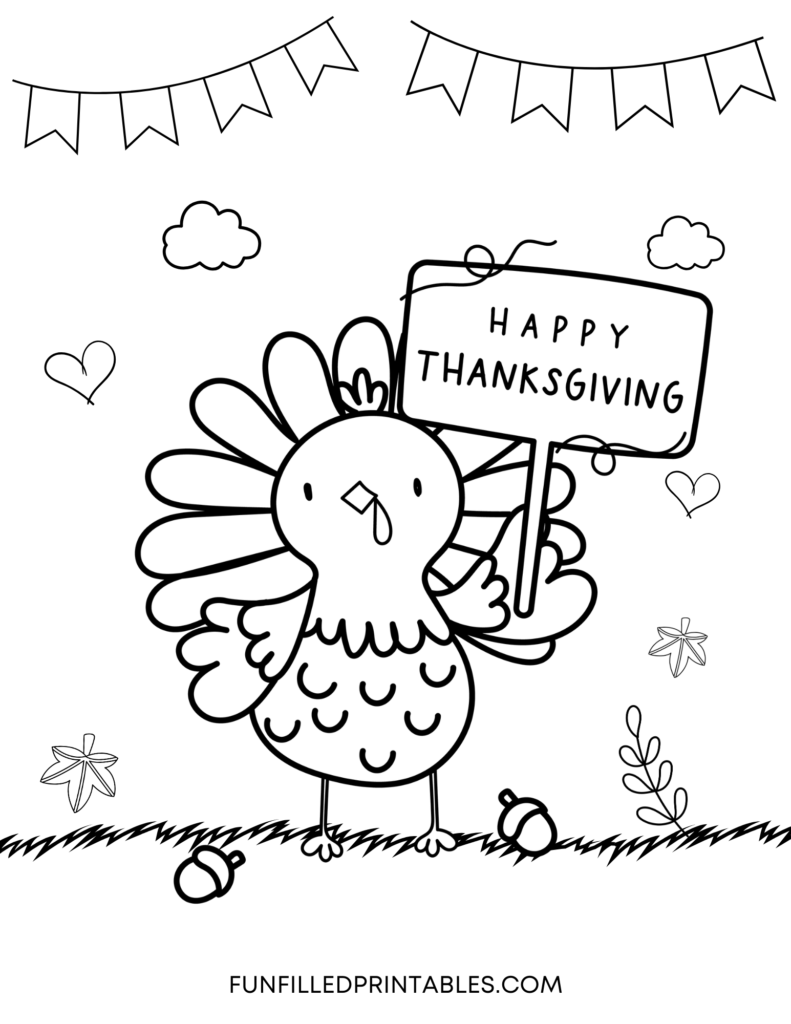 Thanksgiving Coloring Pages For Kids Free Printable Funfilledprintables