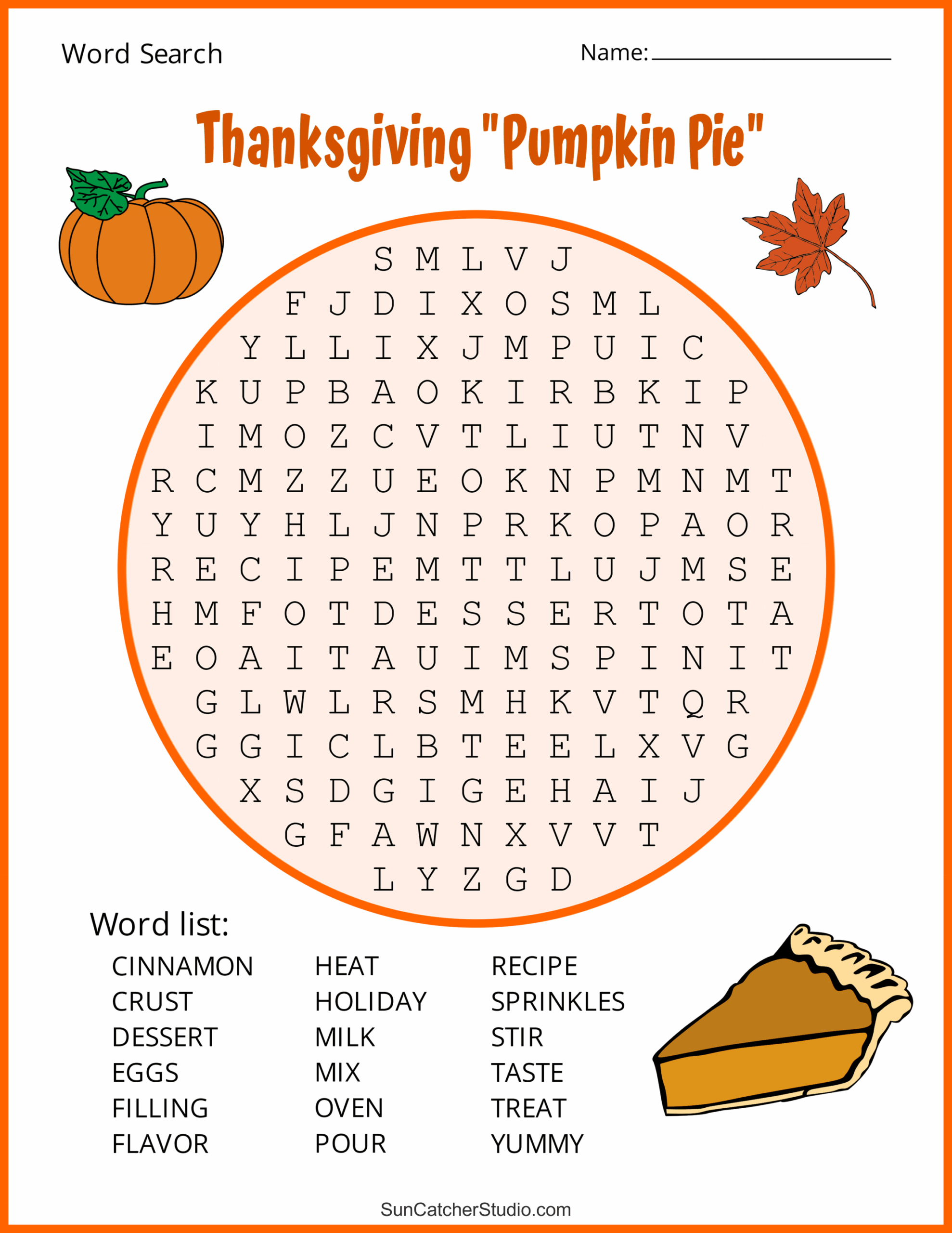 thanksgiving day word search