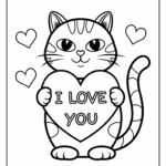 Valentine Cat Coloring Pages 8 Free Printable PDF Pages Cute Animals Coloring Pages