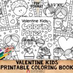 Valentine Kids Coloring Book Valentine s Day Coloring Pages Printable PDF Etsy
