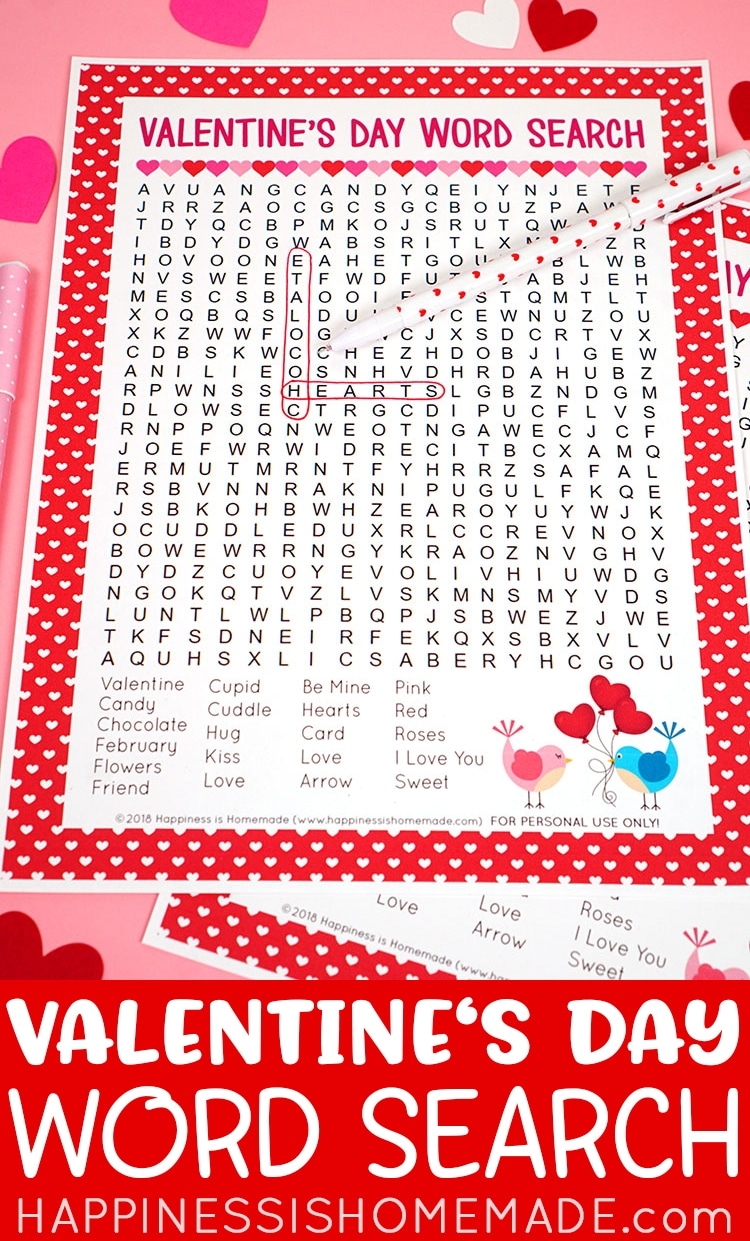 valentine's day word search for kids